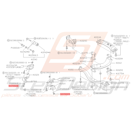 Écrou Support Moteur inférieur GT 94-00 WRX/STI 01-14 FORESTER 97-02 BRZ 13-1939357