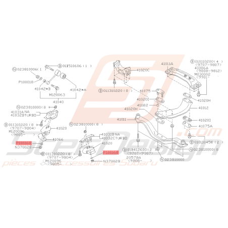 Rondelle de support Moteur Origine Subaru GT 94-00 WRX STI 01-15 FORESTER 97-0239359