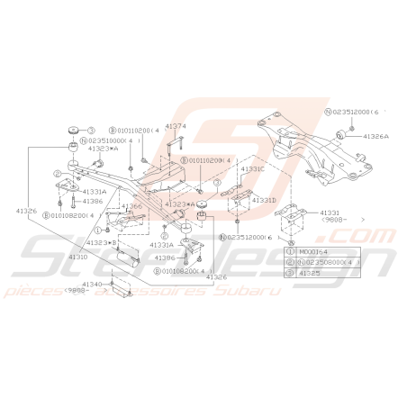 Schéma Supports du Différentiel Origine Subaru FORESTER 97-0239367