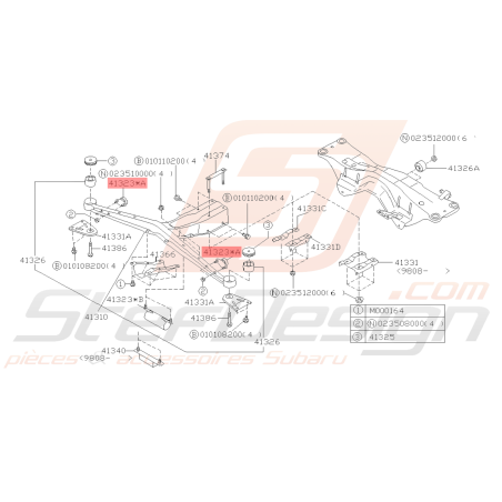 Silent bloc support différentiel arrière GT 93-00 WRX/STI 01-07 FORESTER 97-0239368