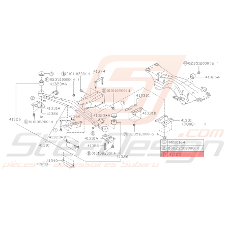 Butée de support de Différentiel Origine Subaru GT 97-00 WRX/STI 01-07 FORESTER 97-0239370