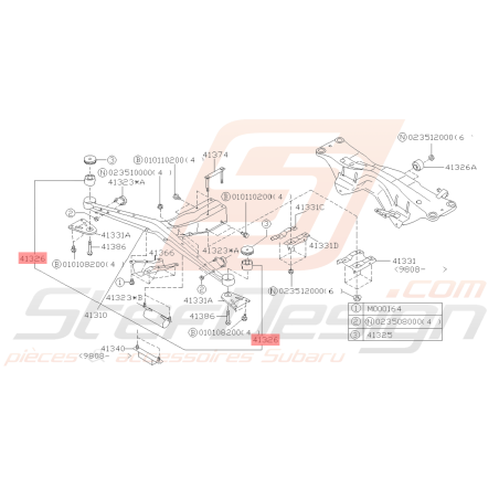 Silent bloc de traverse de Pont origine subaru GT 97-00 WRX 01-03 / 05-07 STI 01-04 FORESTER 97-0239371