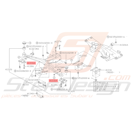 Support de traverse de différentiel arrière Subaru GT 99 -00 WRX / STI 01-07 FORESTER 97-0239373