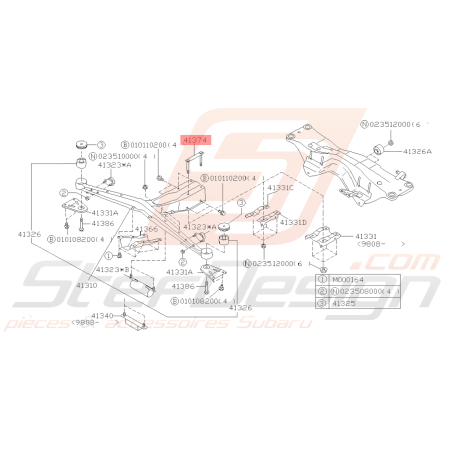 Tiges de fixation de Traverse de différentiel Subaru FORESTER 97-02 GT 93-00 WRX/STI 01-0739376