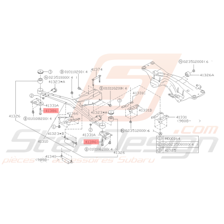 Boulon de fixation Traverse de pont GT 93-00 WRX STI 01-02 FORESTER 97-0239377