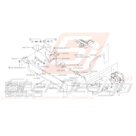 Schéma Système de Controle des Gaz ( EGR ) Origine Subaru FORESTER 97-0239384