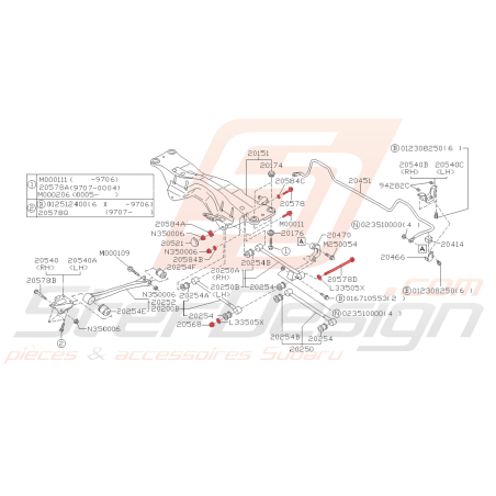 Pack visserie train arrière GT 93-00 WRX/STI 01-0739385