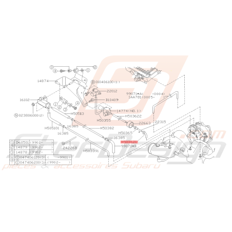 Durite de Capteur Subaru Impreza GT 97-00 FORESTER Turbo 97-0239402