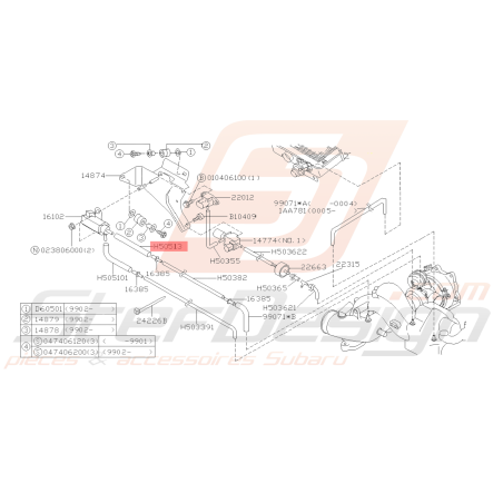 Durite supérieure solénoïde GT 97-00 WRX/STI 01-02 FORESTER 97-0239411