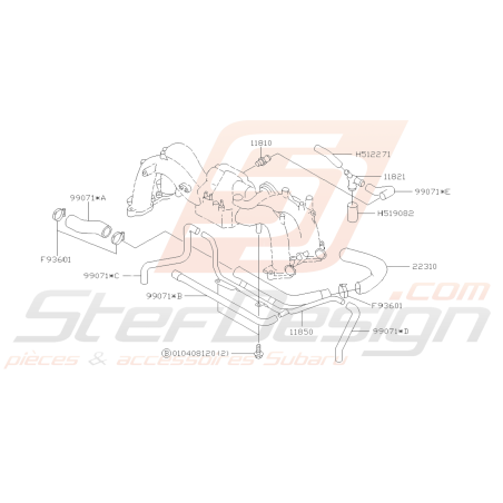 Schéma Système de Contrôle des Gaz (PCV) Subaru FORESTER Turbo 97-0239416