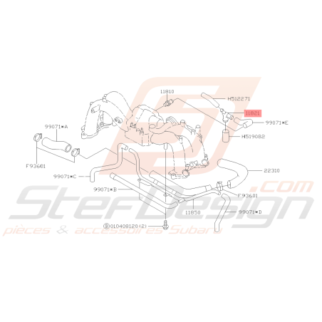 Connecteur de Durite Impreza GT 99-00 STI 08-14 FORESTER 97-0239418