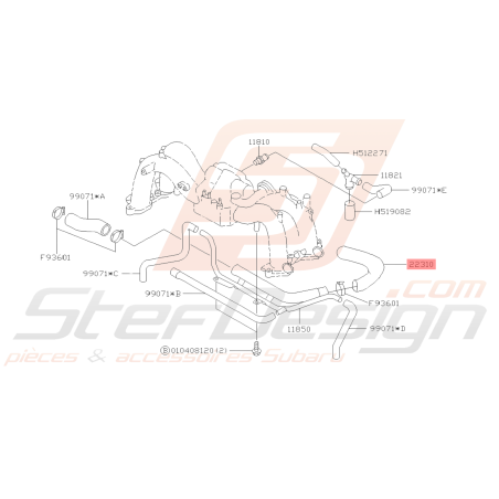 Durite Retour De Dump Valve Subaru GT 99-00 FORESTER Turbo 97-0239419