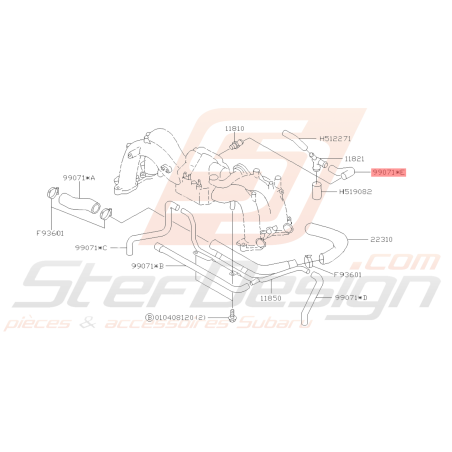 Durite connecteur/vanne pcv Origine Subaru FORESTER 97-0239420