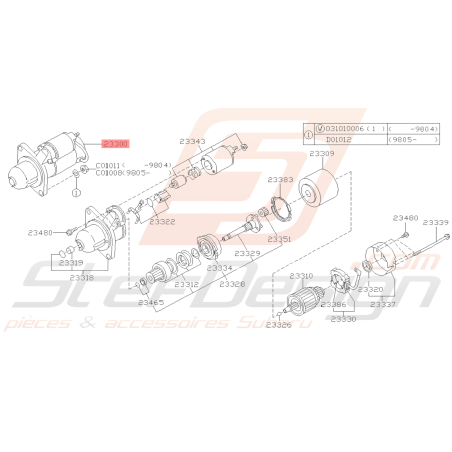 Démarreur Origine Subaru GT 07/97-00 WRX 08-11 FORESTER 97-0239426