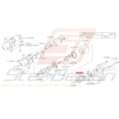 Induit de Démarreur Origine Subaru GT 07/97-00 FORESTER 97-0239428