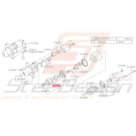 Pignon d'Attaque de Démarreur Origine Subaru GT 07/97-00 FORESTER 97-0239429