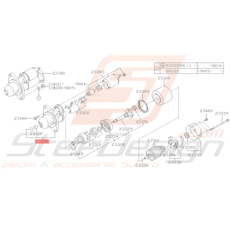 Corps de Démarreur Origine Subaru Impreza GT de 07/97-00 FORESTER 97-0239430