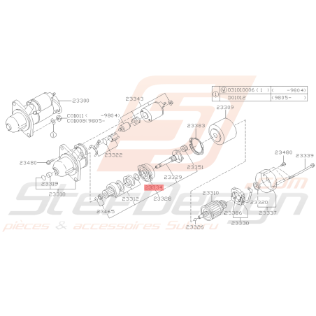 Engrenage Interne Démarreur Origine Subaru Impreza GT 07/97-00 FORESTER 97-0239437