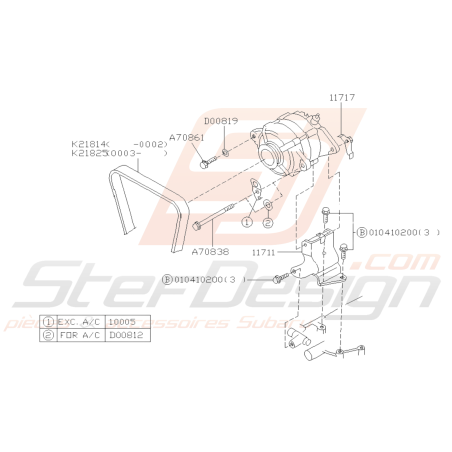 Schéma Alternateur Origine Subaru FORESTER Turbo 1997-200239442