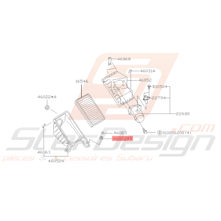 Silent Bloc Boite à air Subaru GT 93-00 WRX/STI 01-07 FORESTER 97-0239473