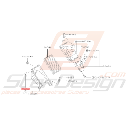 Attache Boite à Air Subaru GT 97-00 WRX STI 01-07 FORESTER 97-0239476