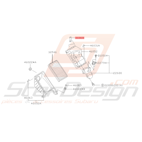 Guide Boite à Air Subaru Impreza GT 99-00 FORESTER Turbo 97-0239477