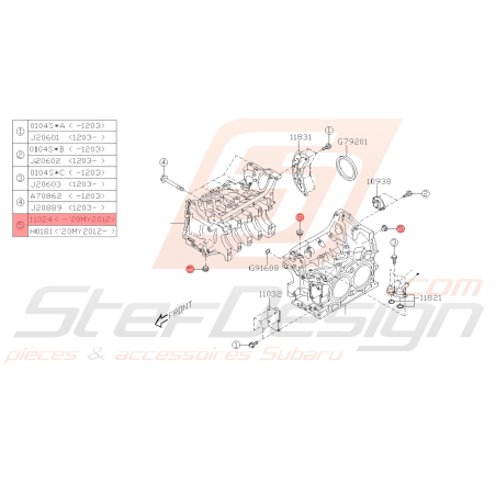 Bouchon Bloc Moteur Origine Subaru GT 93-00 WRX/STI 01-14 BRZ 12-1339481