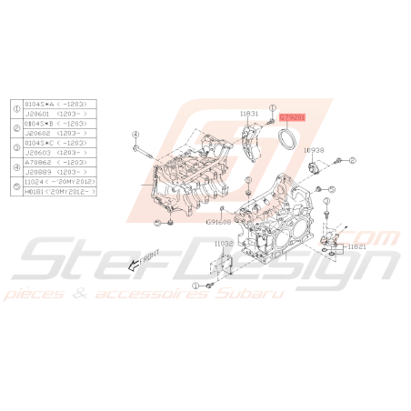 Joint spy arrière de vilebrequin Subaru BRZ / Toyota GT8639485