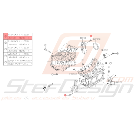 Vis de fixation Origine Subaru BRZ / Toyota GT8639487