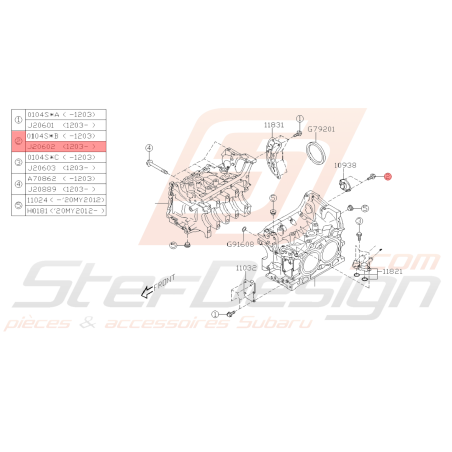 Boulon Origine Subaru BRZ 2013 - 201939488