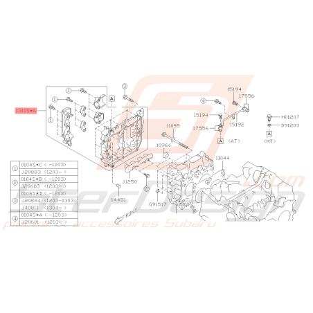 Couvercle d'arbres à cames (côté droit) Subaru BRZ / Toyota GT86 (Boite auto)39515