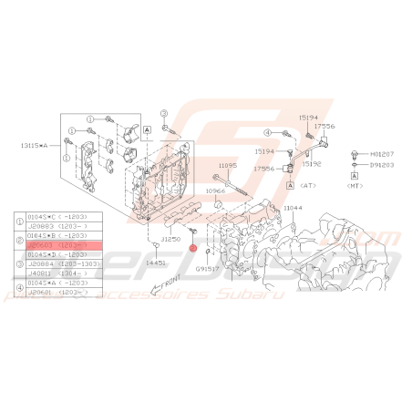 Vis de fixation Origine Subaru BRZ/GT86 2013-201939521