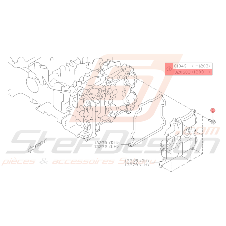 Vis de fixation Origine Subaru BRZ/GT86 2013-201939528