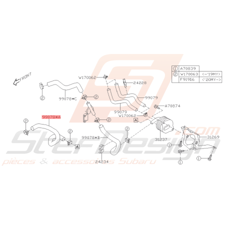 Durite D'eau Origine Subaru BRZ 2013-201939660