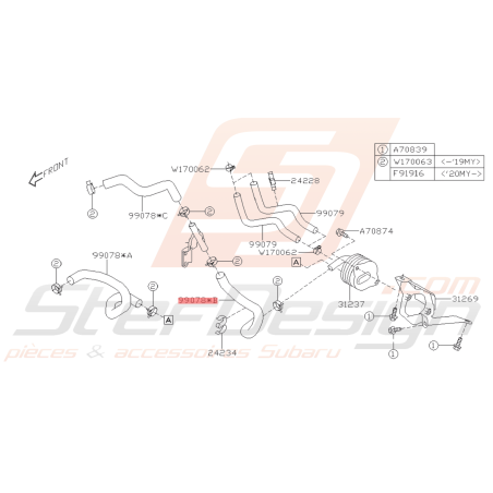 Durite D'eau Origine Subaru BRZ 2013-201939661