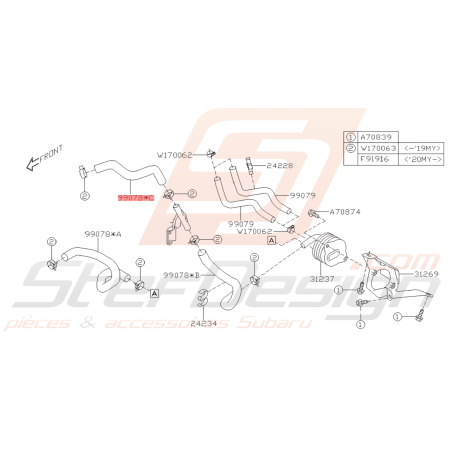 Durite d'Eau Origine Subaru BRZ 2013-201939662