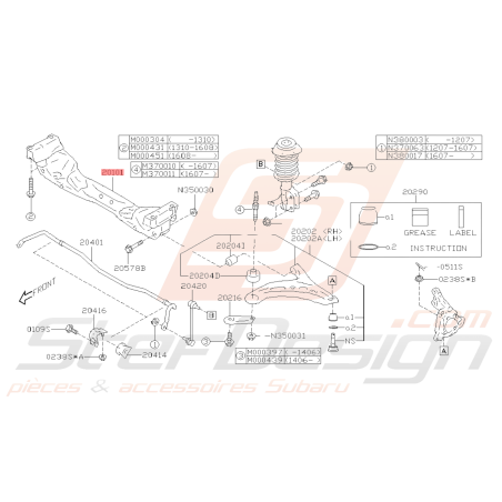 Berceau Avant Origine Subaru BRZ 2013-201939687