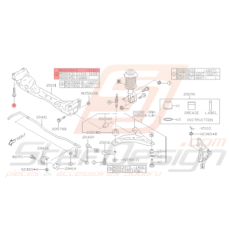 Vis de berceau avant Origine Subaru WRX STI 08-10/13 BRZ 13-1939697