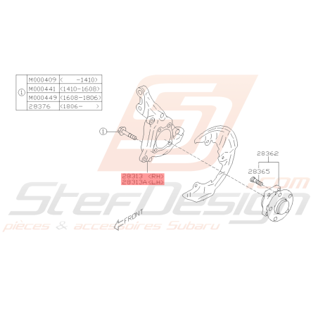 Porte Moyeu Avant Origine Subaru BRZ 2013-201939736