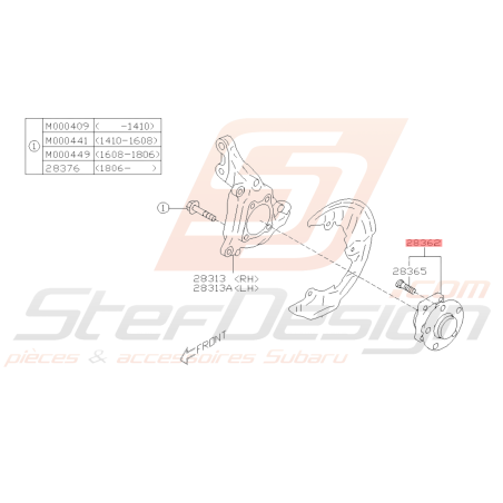 Moyeu avant Roulement Integré Subaru BRZ/Toyota GT8639737