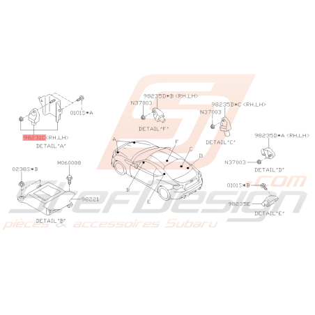 Capteur Air Bag Avant (longeron) Subaru BRZ Toyota GT8639778