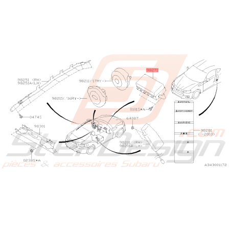 Airbag Passager Origine Subaru BRZ 2013-201939792