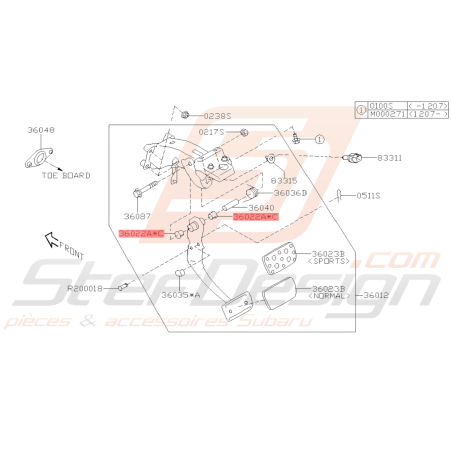 Manchon Pédale Accélérateur Origine Subaru GT 93-97 BRZ 13-1939808