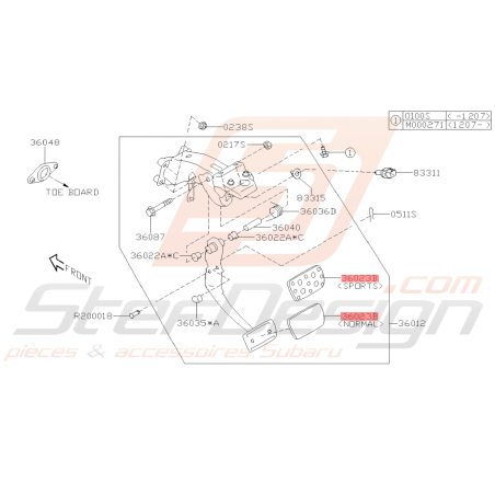 Revêtement Alu Pédale de Frein Origine Subaru BRZ 2013-201939809