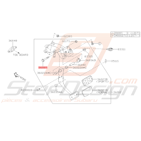 Boulon Pédales Origine Subaru BRZ 2013-201939812