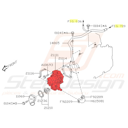 Pompe à eau pour Subaru Legacy 2.5 200739827