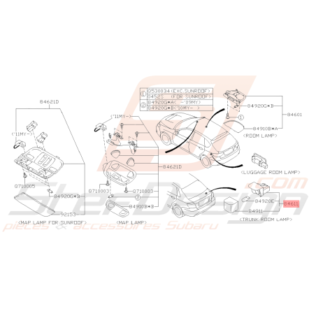 Éclairage de coffre Origine Subaru GT 95-00 WRX STI 01-1439858