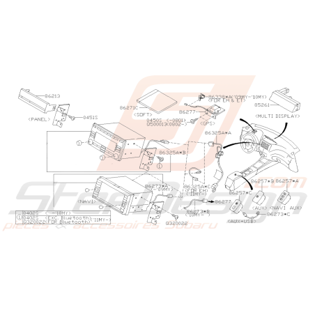 Schéma Système de Radio Origine Subaru WRX STI 2008 - 201439864