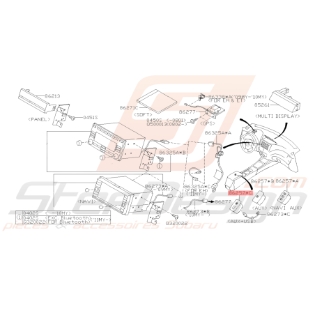 Prise USB Origine Subaru STI 2011 - 201439873