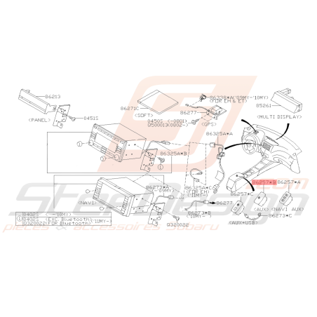 Unité Borne Auxiliaire Origine Subaru WRX STI 2008 - 201039874